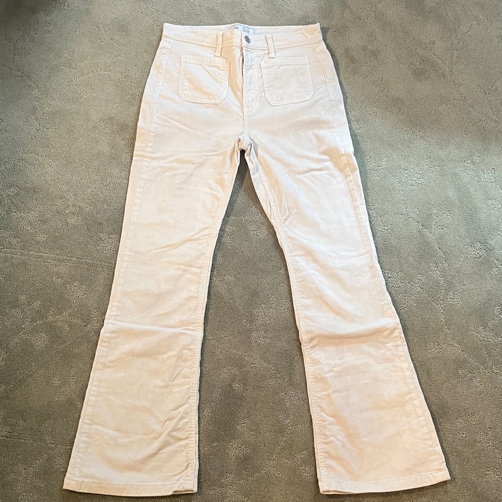 GAP Cream 70s Flare High Rise Corduroy Pants